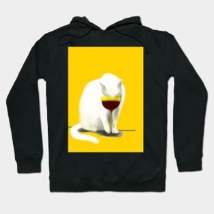 Cat with Wine Hoodie